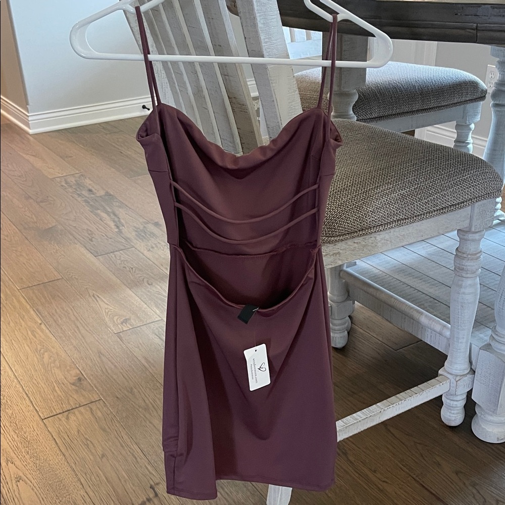 Windsor Mauve Spaghetti Strap Mini Dress - Picture 3 of 3